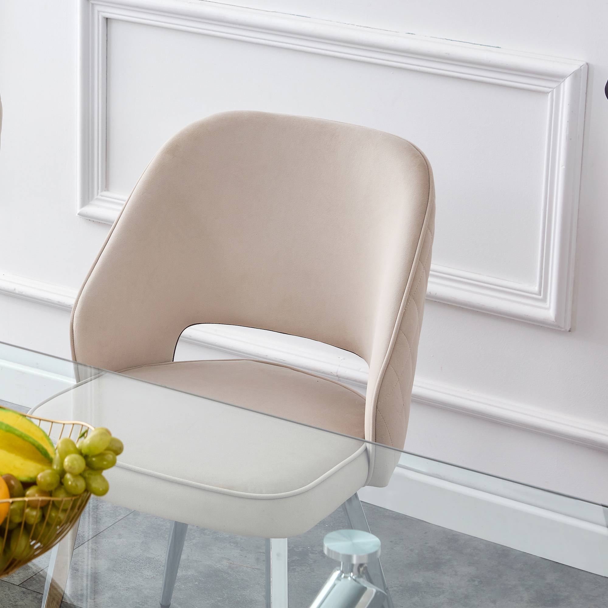 Modern Dining Chair Velvet (Set of 1) - Light Grey
