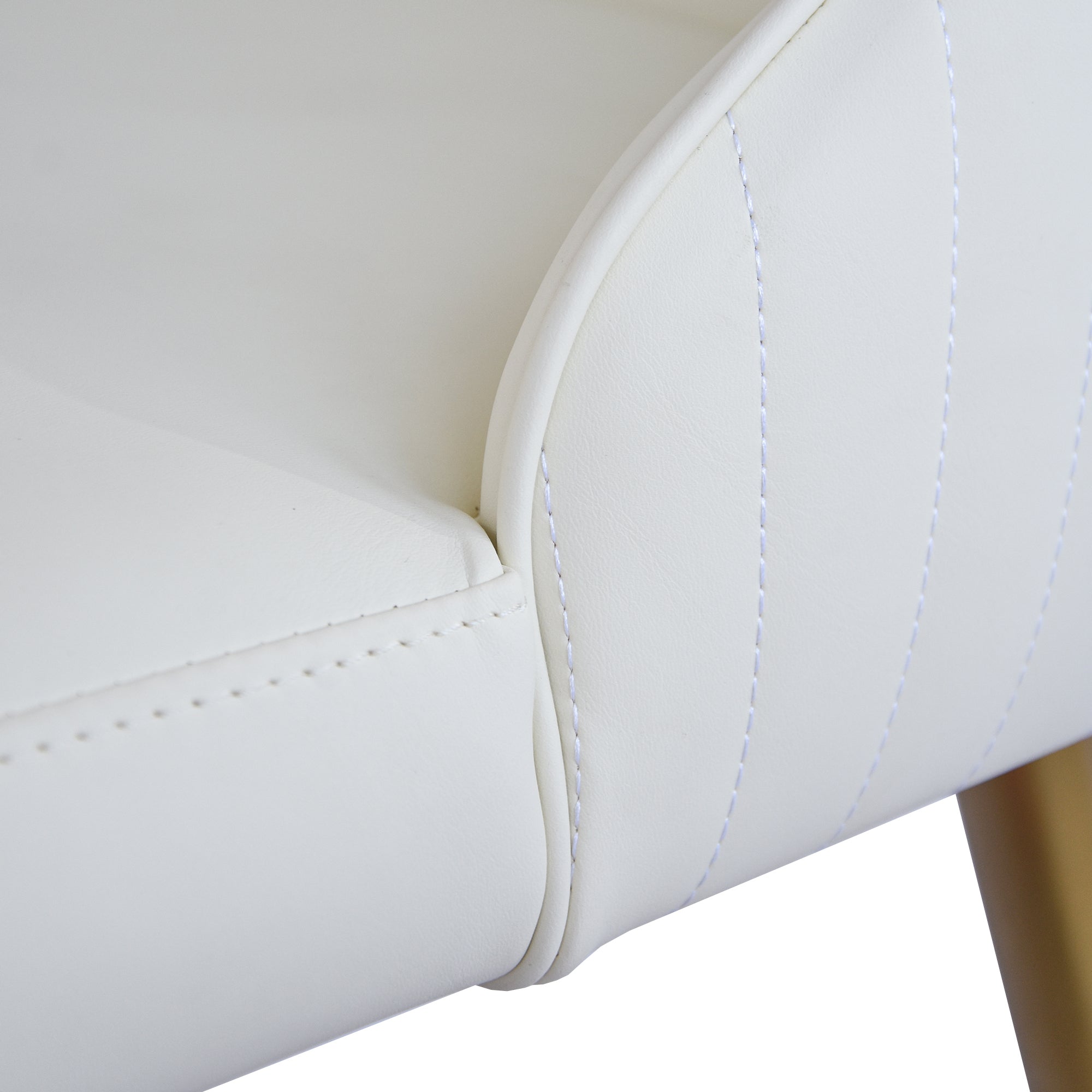 Modern Dining Chairs With Solid Wood Metal Legs (Set of 2) - White