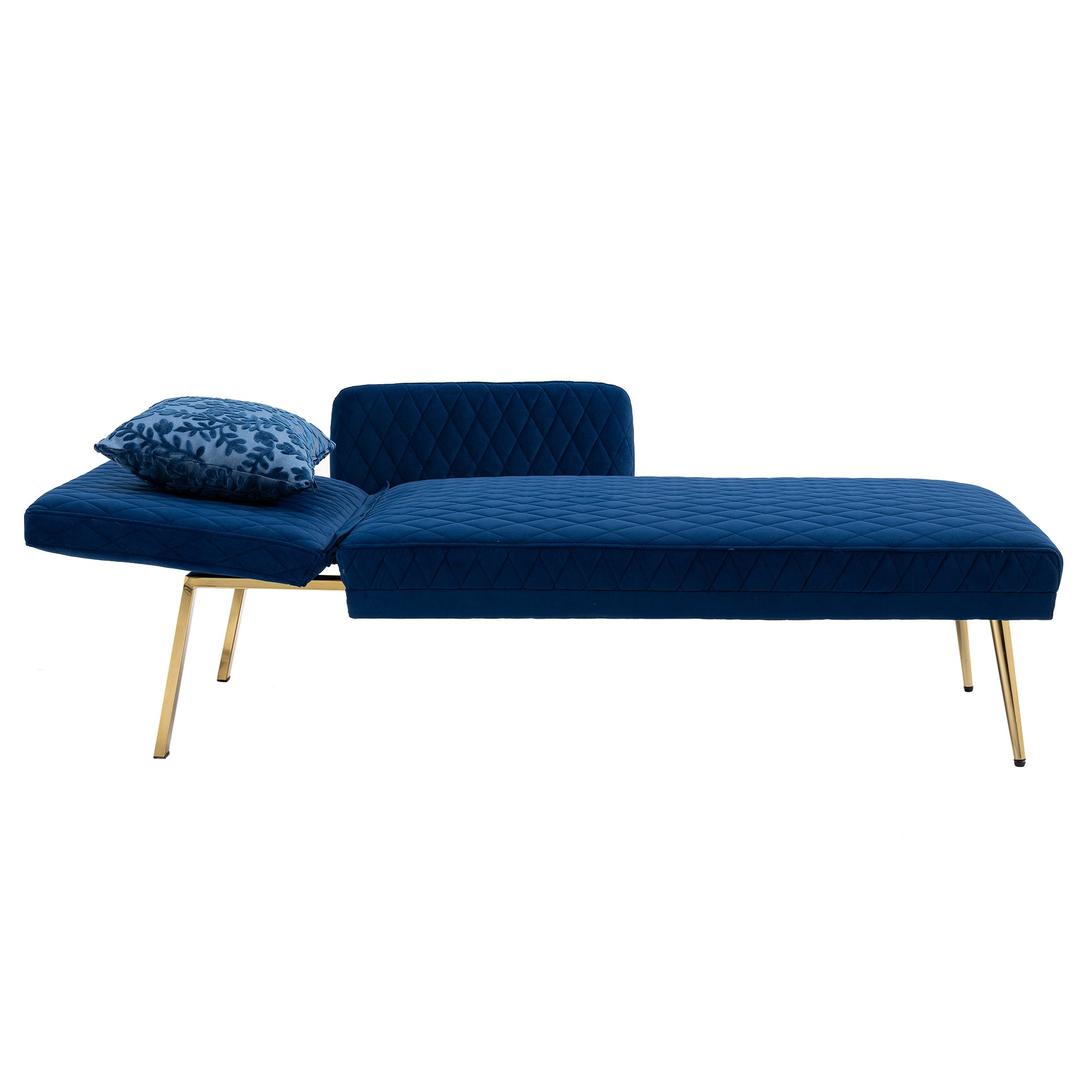 Velvet Loveseat Sofa with Metal Feet - Navy