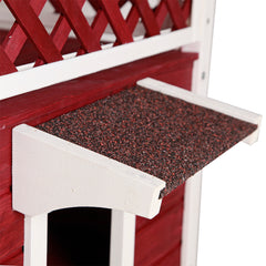 Cat House for Outdoor Weatherproof with Scratching Pad and Escape Door