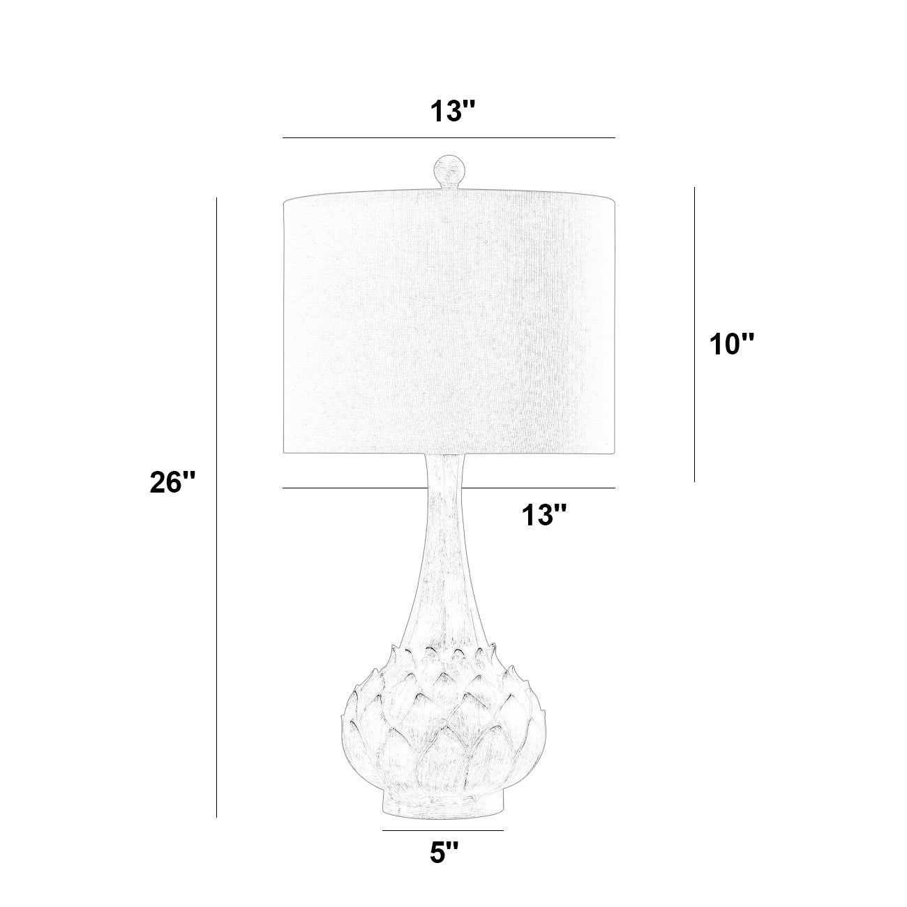 Leaf Resin Table Lamp - Beige
