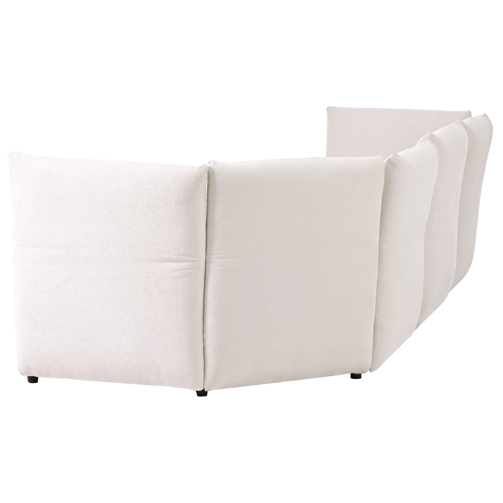 Stylish Sofa Set with Polyester Upholstery with Adjustable Back with Free Combination for Living Room - Beige