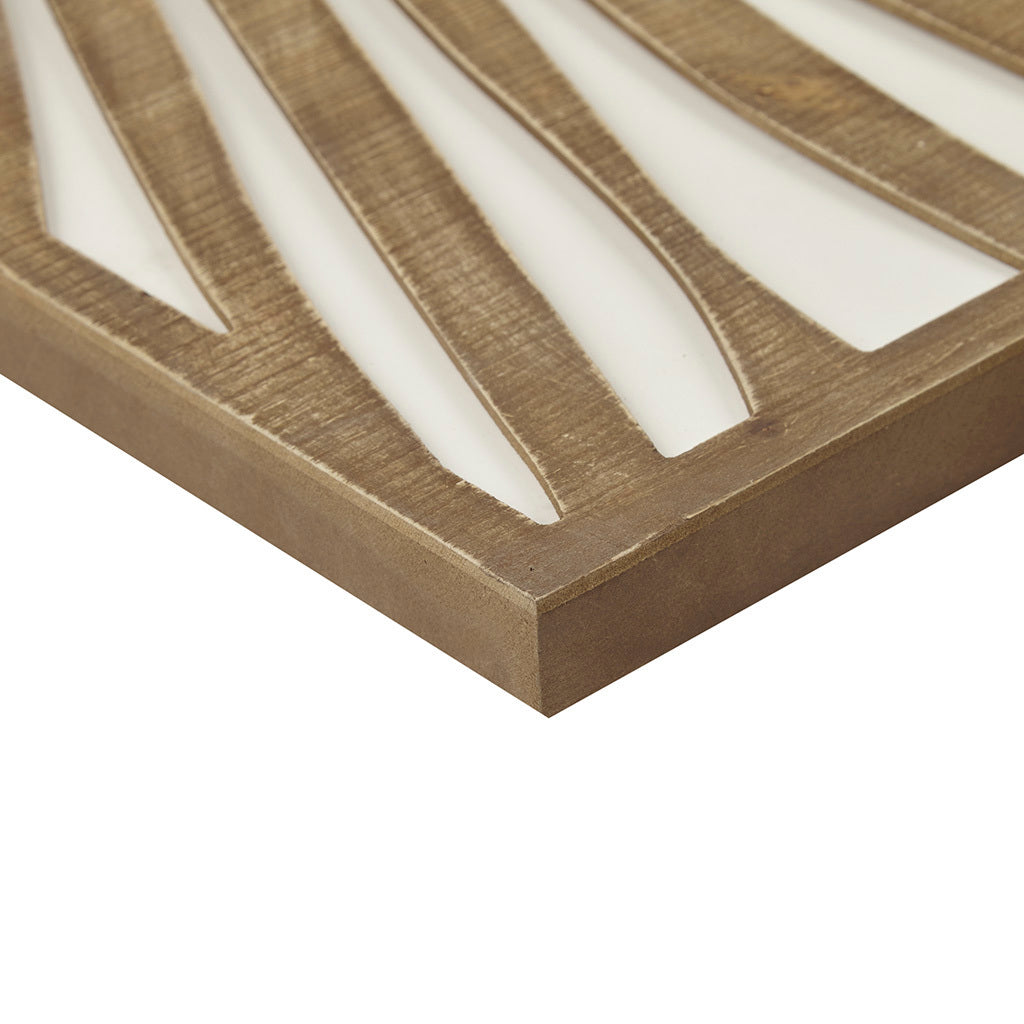 Birch Palms Two-tone 2-piece Wood Panel Wall Decor Set - Dark Brown