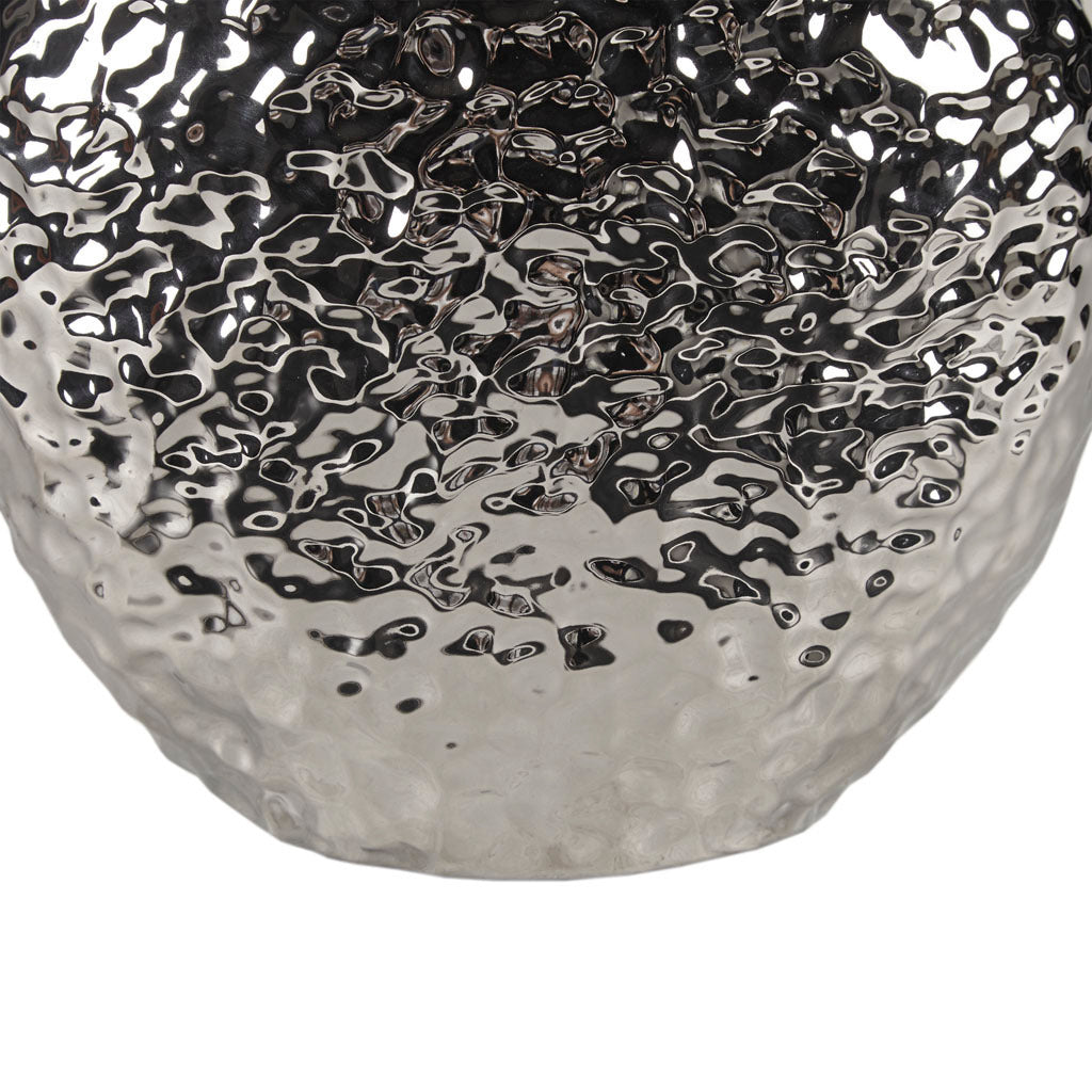 Alessio Oval Ceramic Table Lamp - Silver