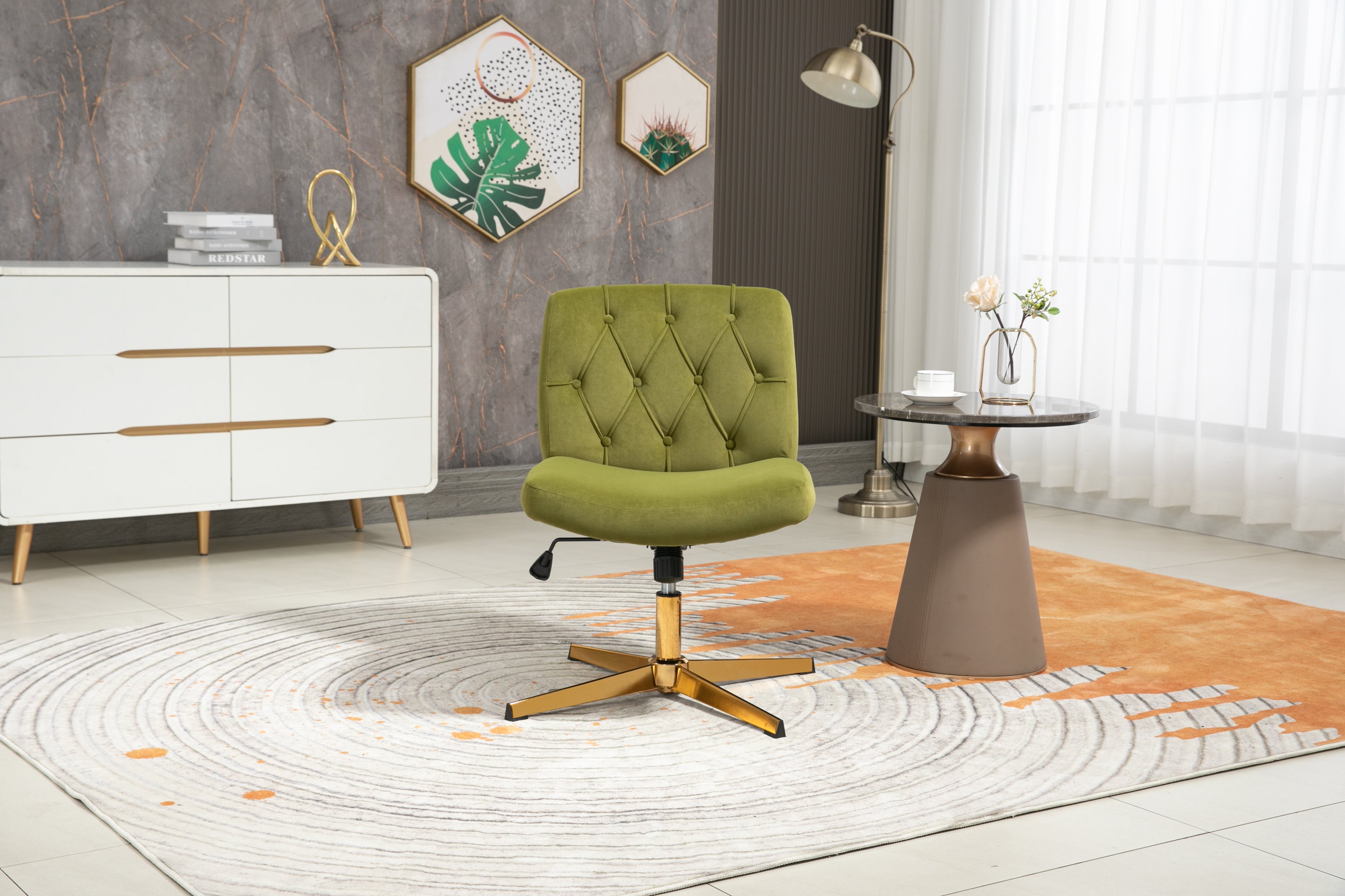Home Office Desk Chair Adjustable Home Computer Executive Chair Swivel  - Olive