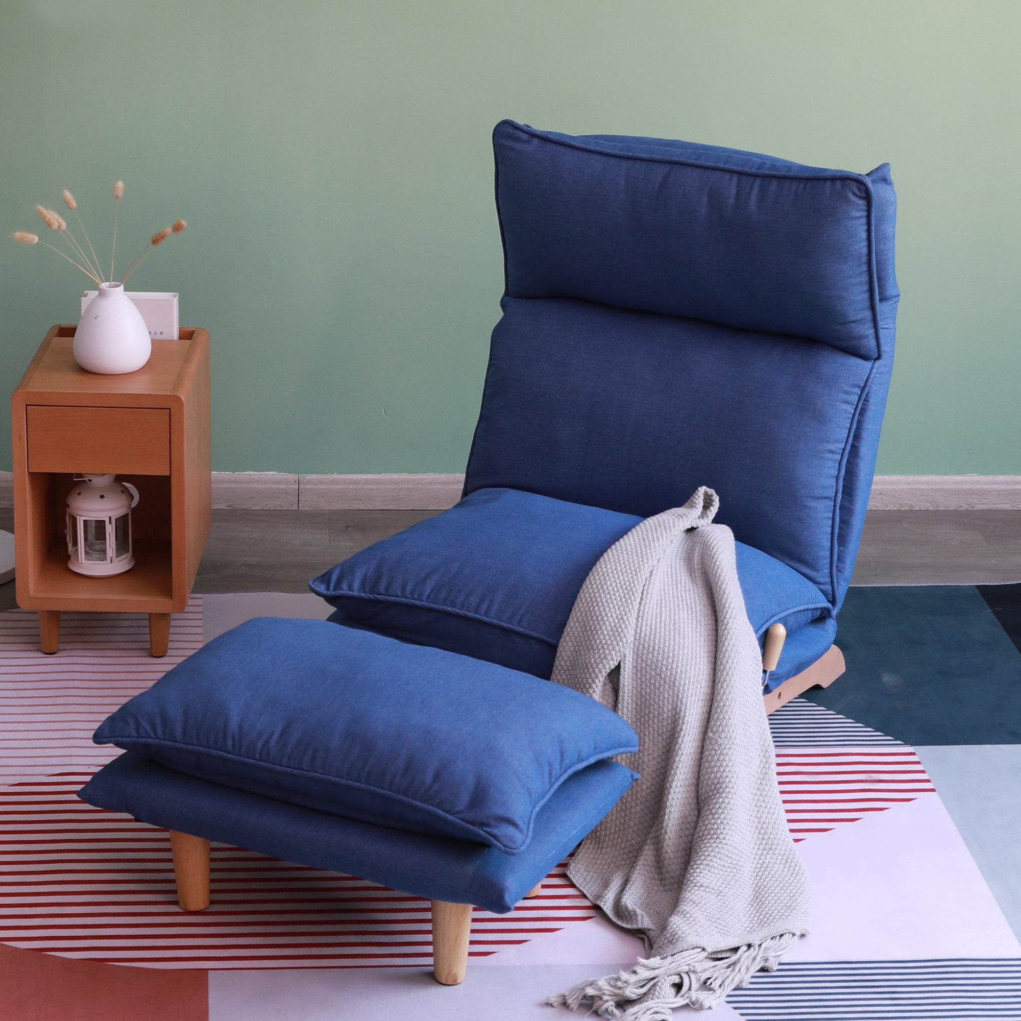 Lazy Sofa Reclining Chair - Dark Blue