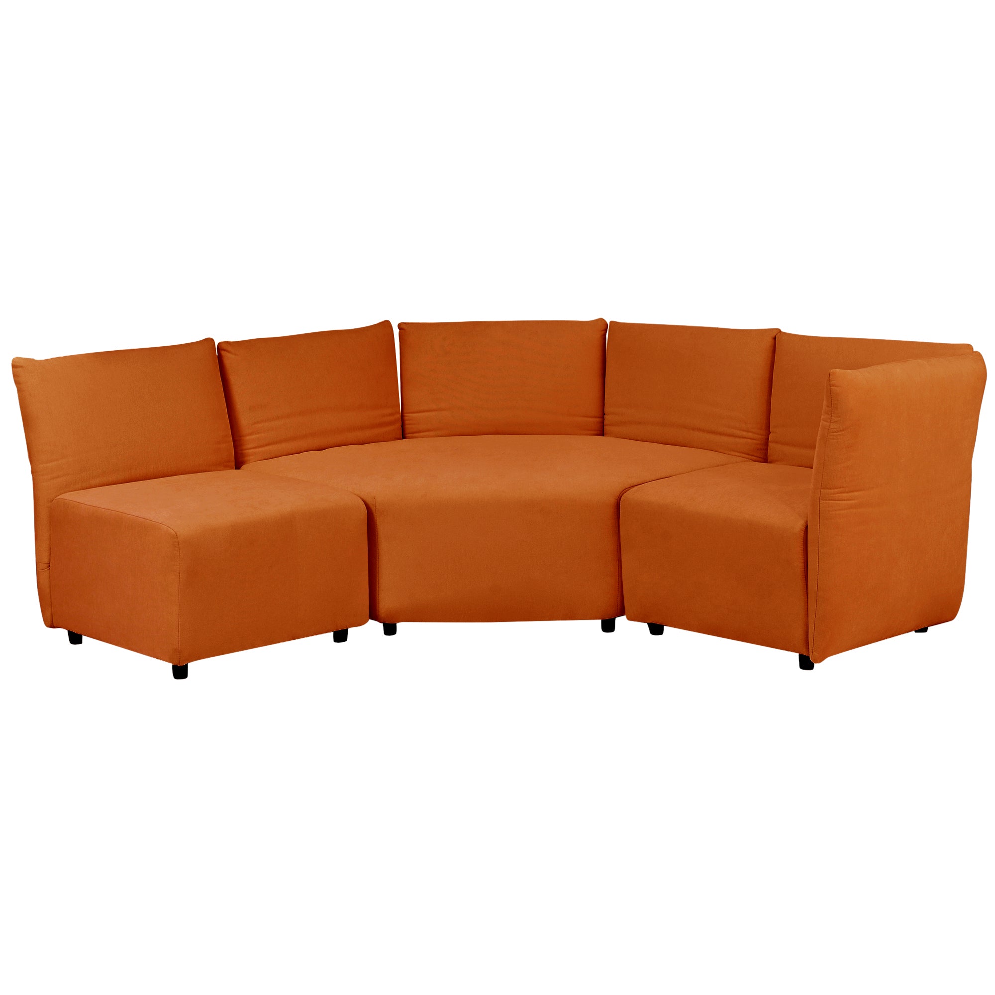 Stylish Sofa Set with Polyester Upholstery with Adjustable Back with Free Combination for Living Room - Orange