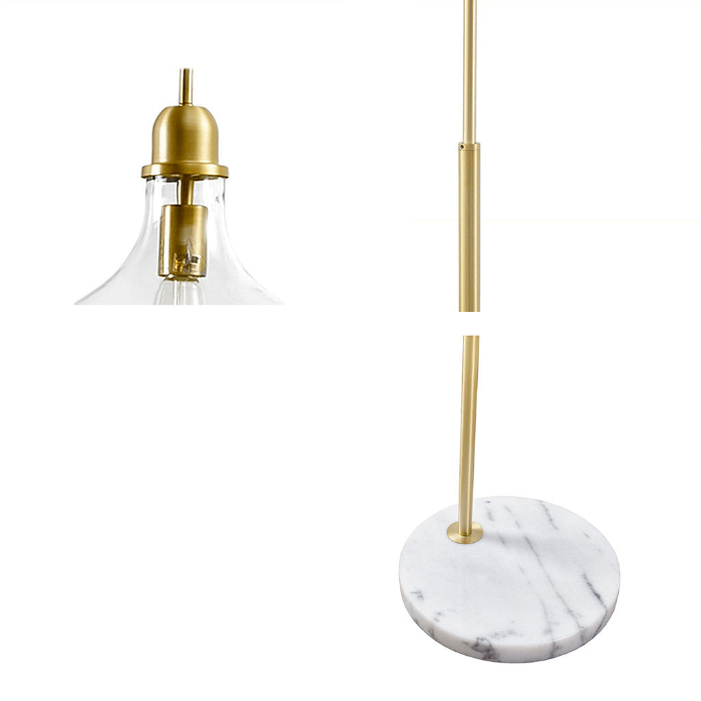 Auburn Arched Floor Lamp with Marble Base - Gold