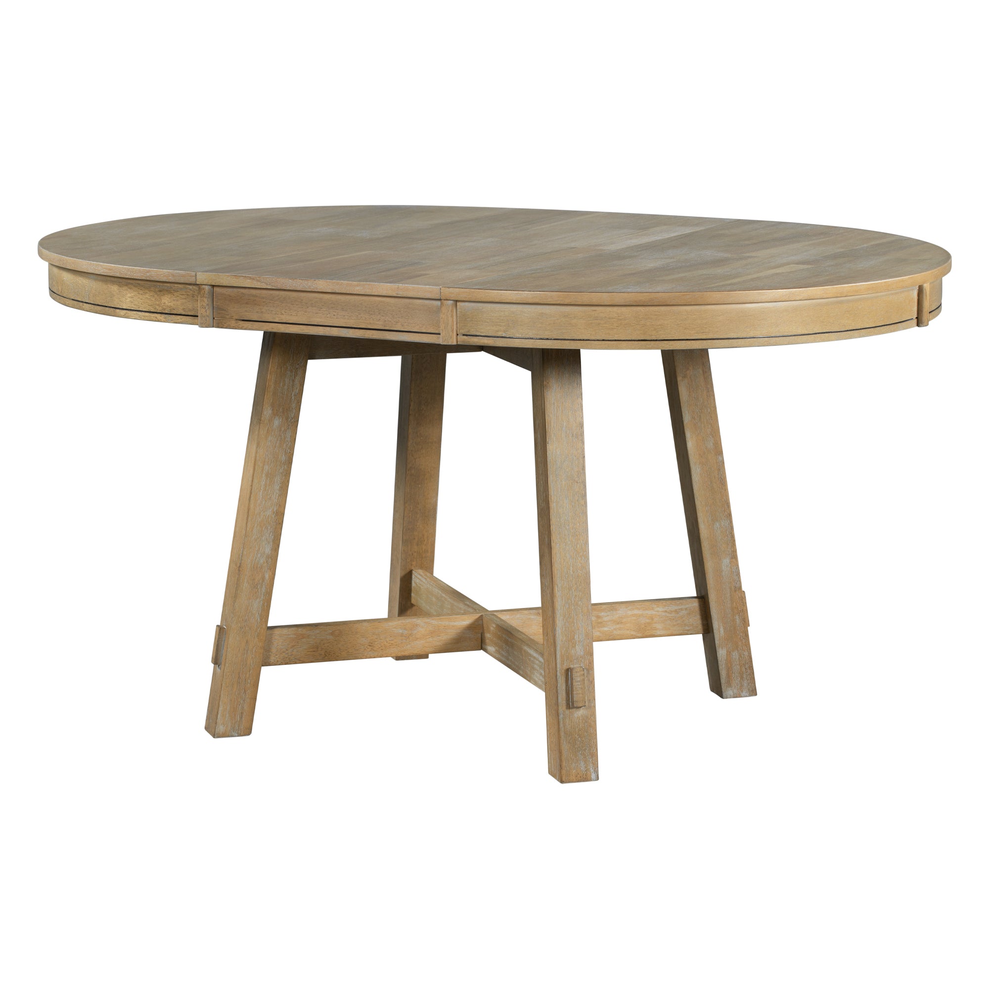 Farmhouse Round Extendable Dining Table 16" (Natural Wood Wash)