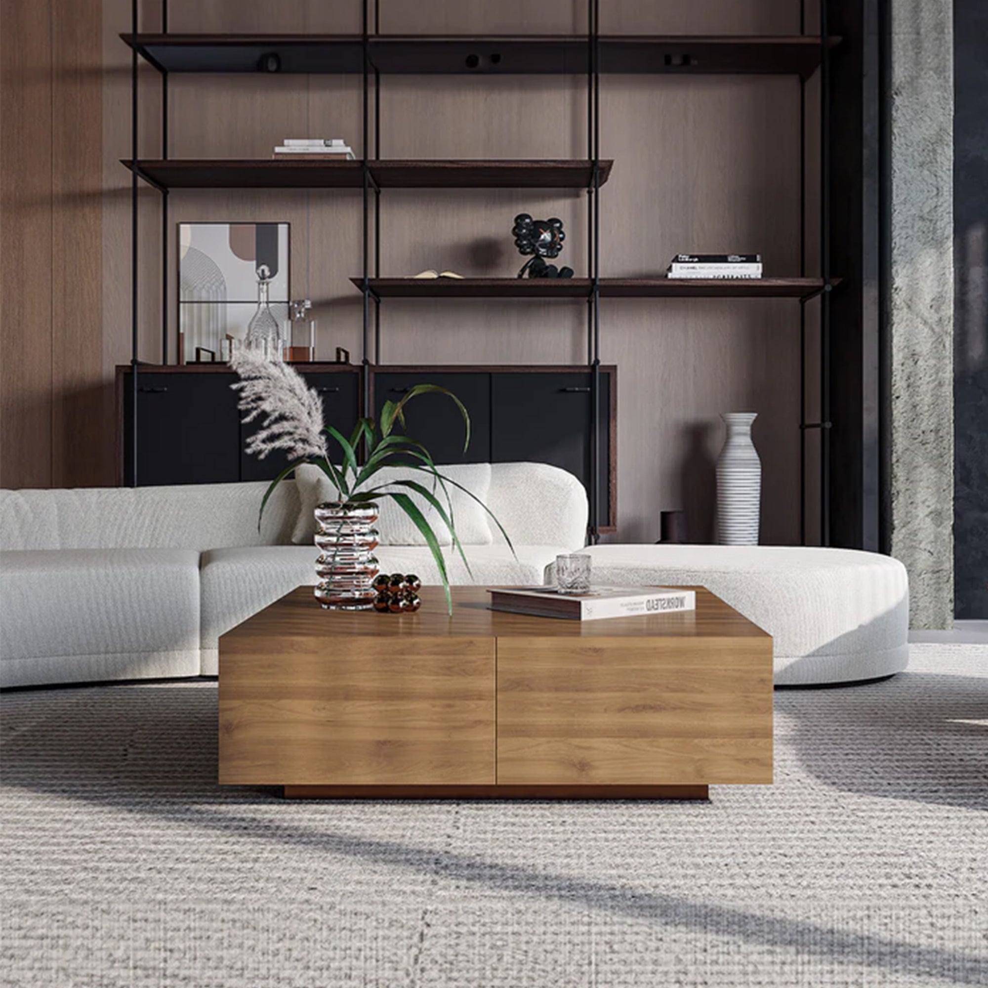 Wood Square Cocktail Table - Walnut