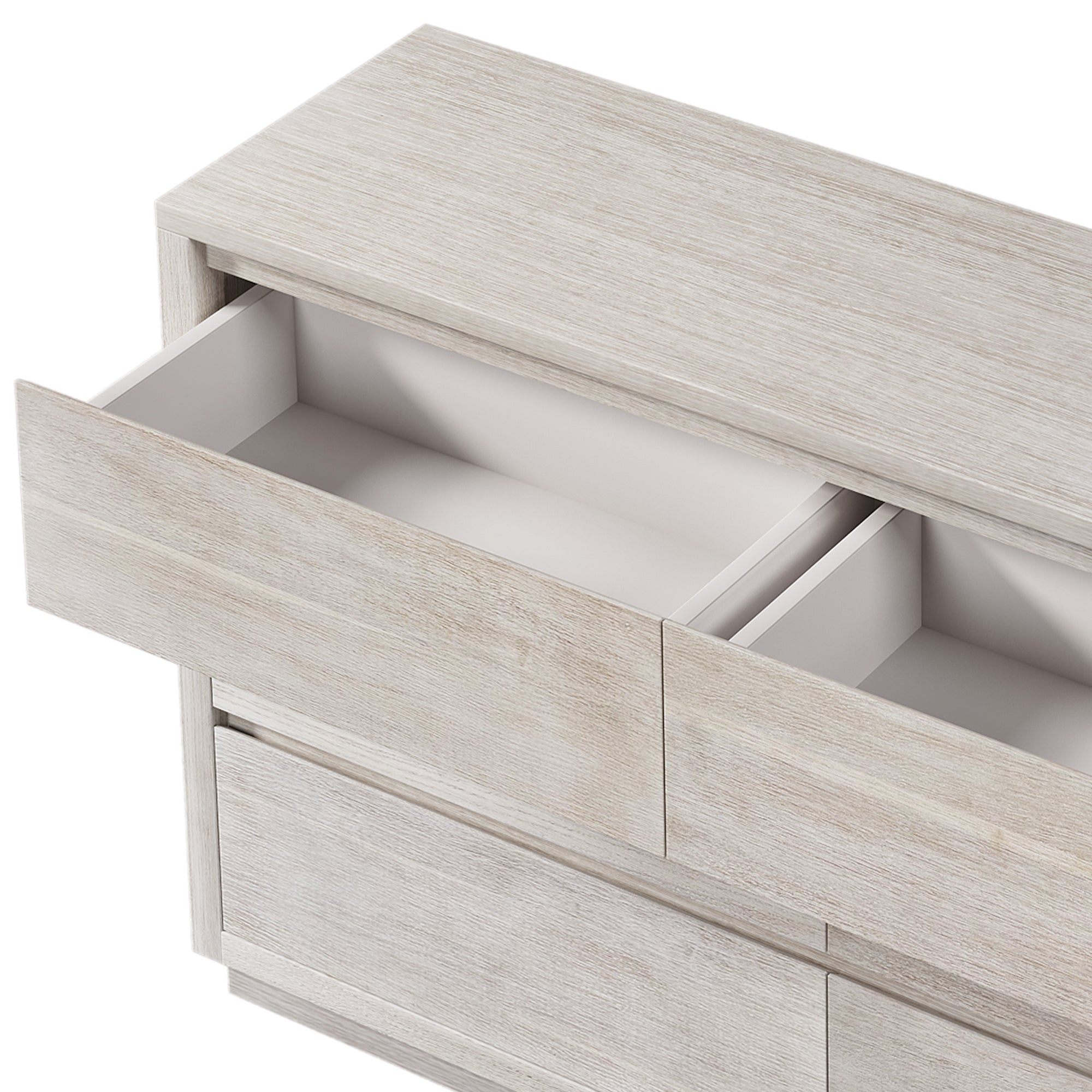 Modern Style Solid Wood 6-Drawer Dresser - Stone Gray