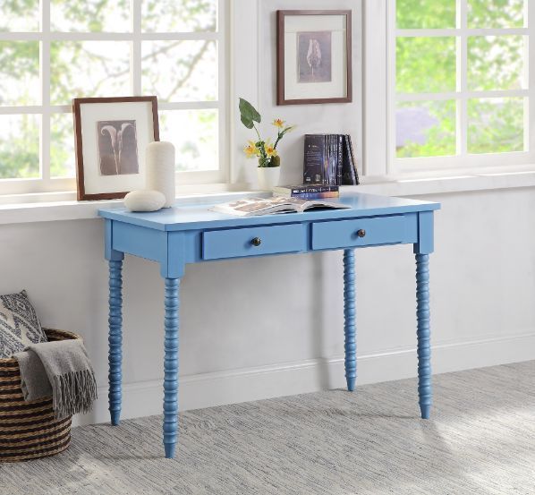 Classic Style Writing Desk - Blue Finish