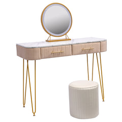 Length Flannel Soft Roll Makeup Vanity Set - White Oak