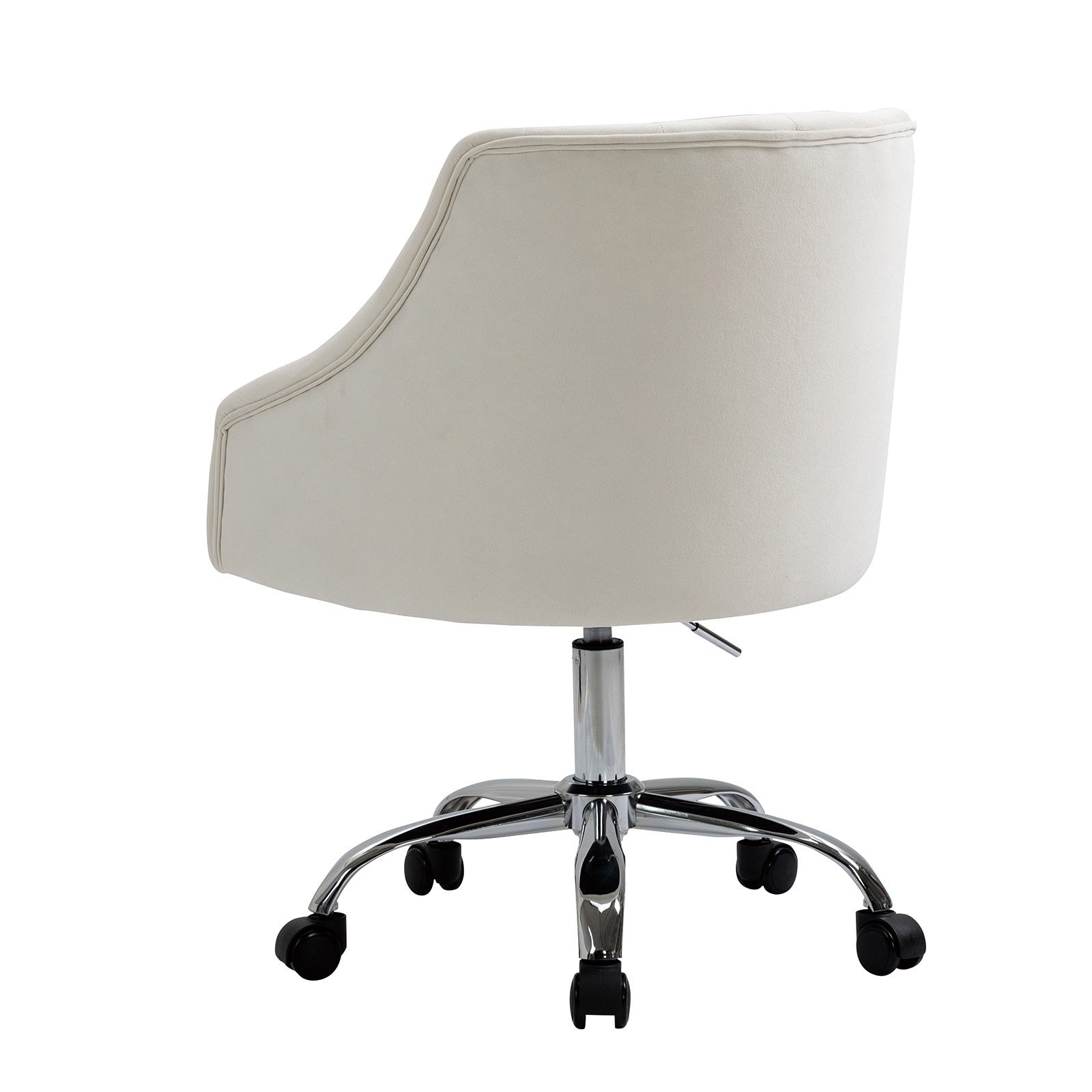 Modern Velvet Swivel Armchair, Office Chair with Soft Seat - White