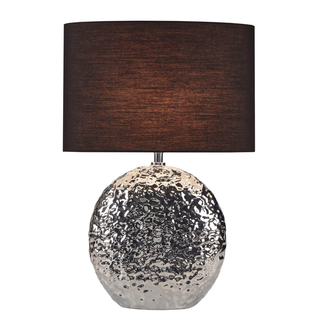 Alessio Oval Ceramic Table Lamp - Silver
