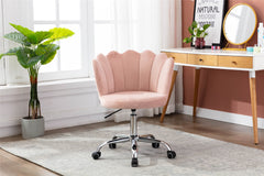 Velvet Swivel Shell Chair - Pink