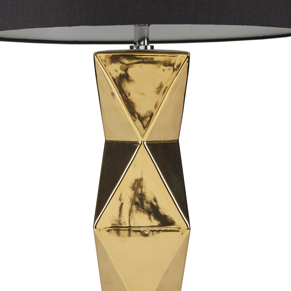 Kenlyn Geometric Ceramic Table Lamp - Gold