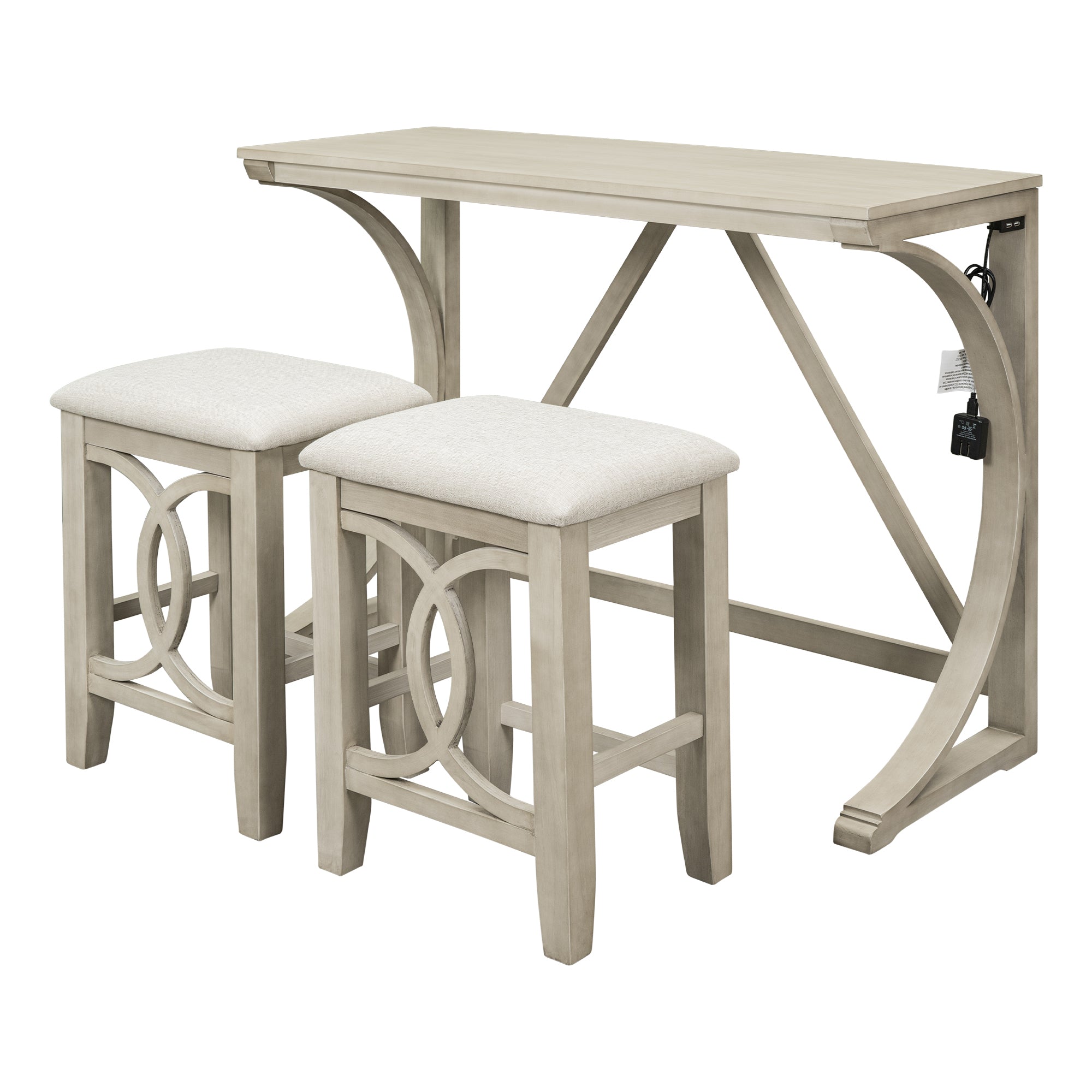 Upholstered Stools Dining Set