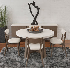 Grey Brown PU Dining Chairs