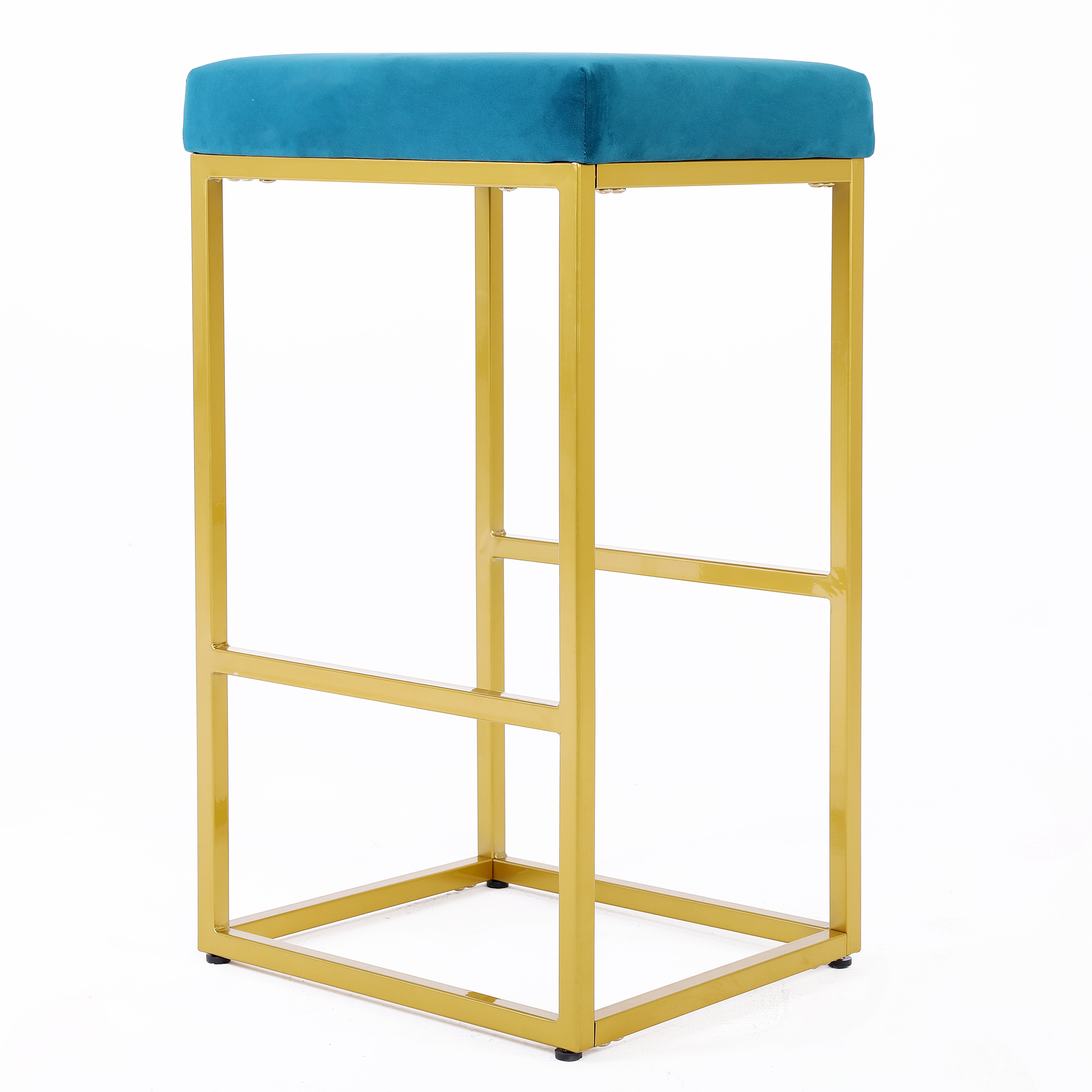 Modern Backless Stool 30 Inch Bar (Set of 2) - Peacock Blue
