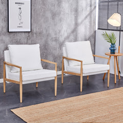 Teddy Velvet Accent Arm Chair Mid Century Modern - White