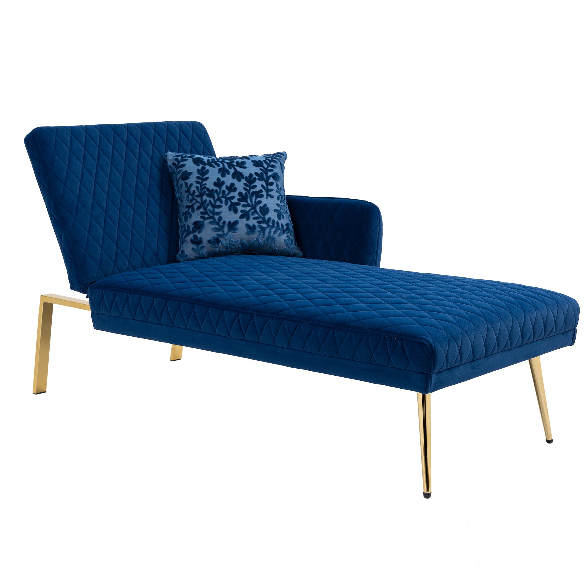 Velvet Loveseat Sofa with Metal Feet - Navy