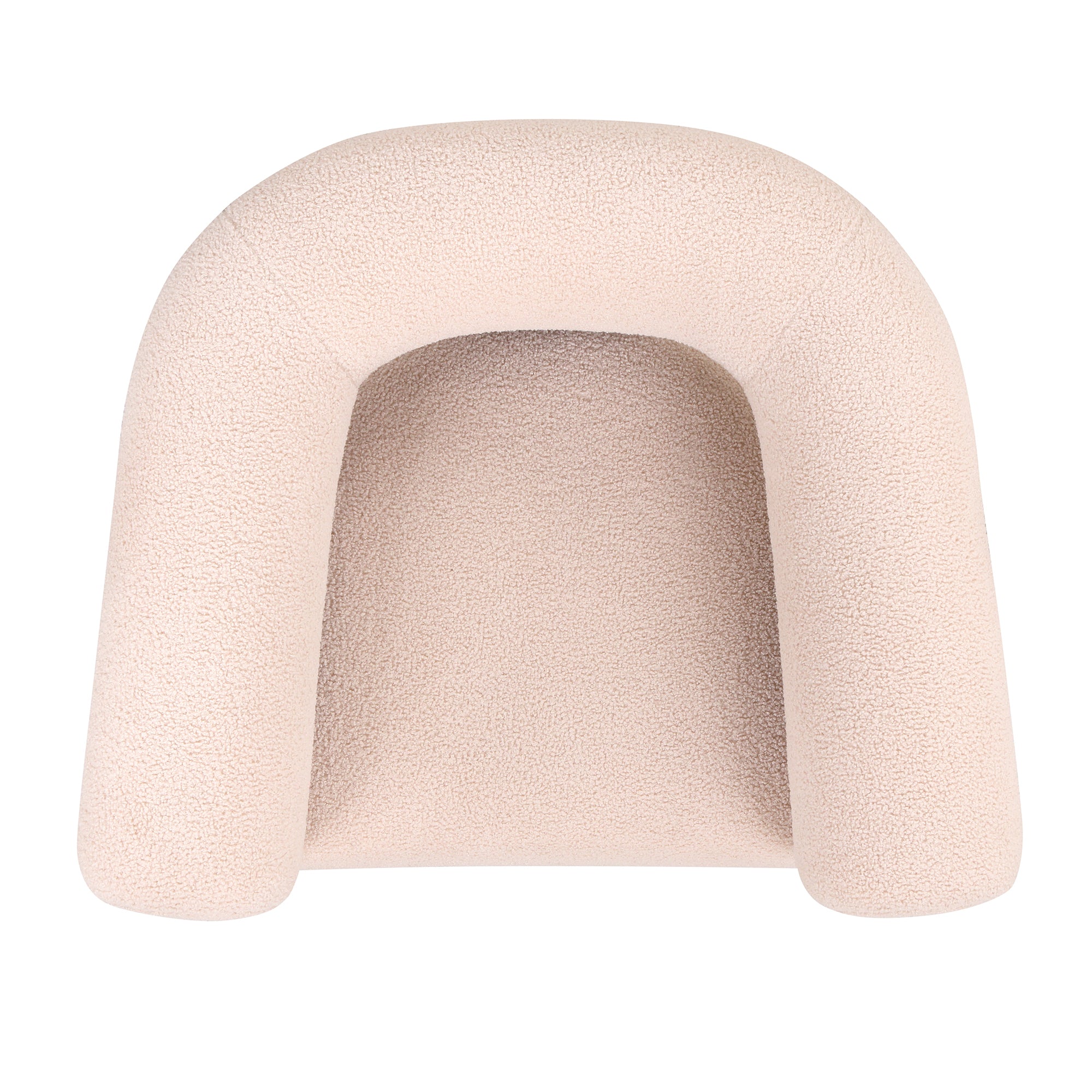 The Curved Wishbone Frame Accent Chair Teddy Velvet - Beige