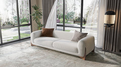 Modern & Luxury White Velvet Sofa I