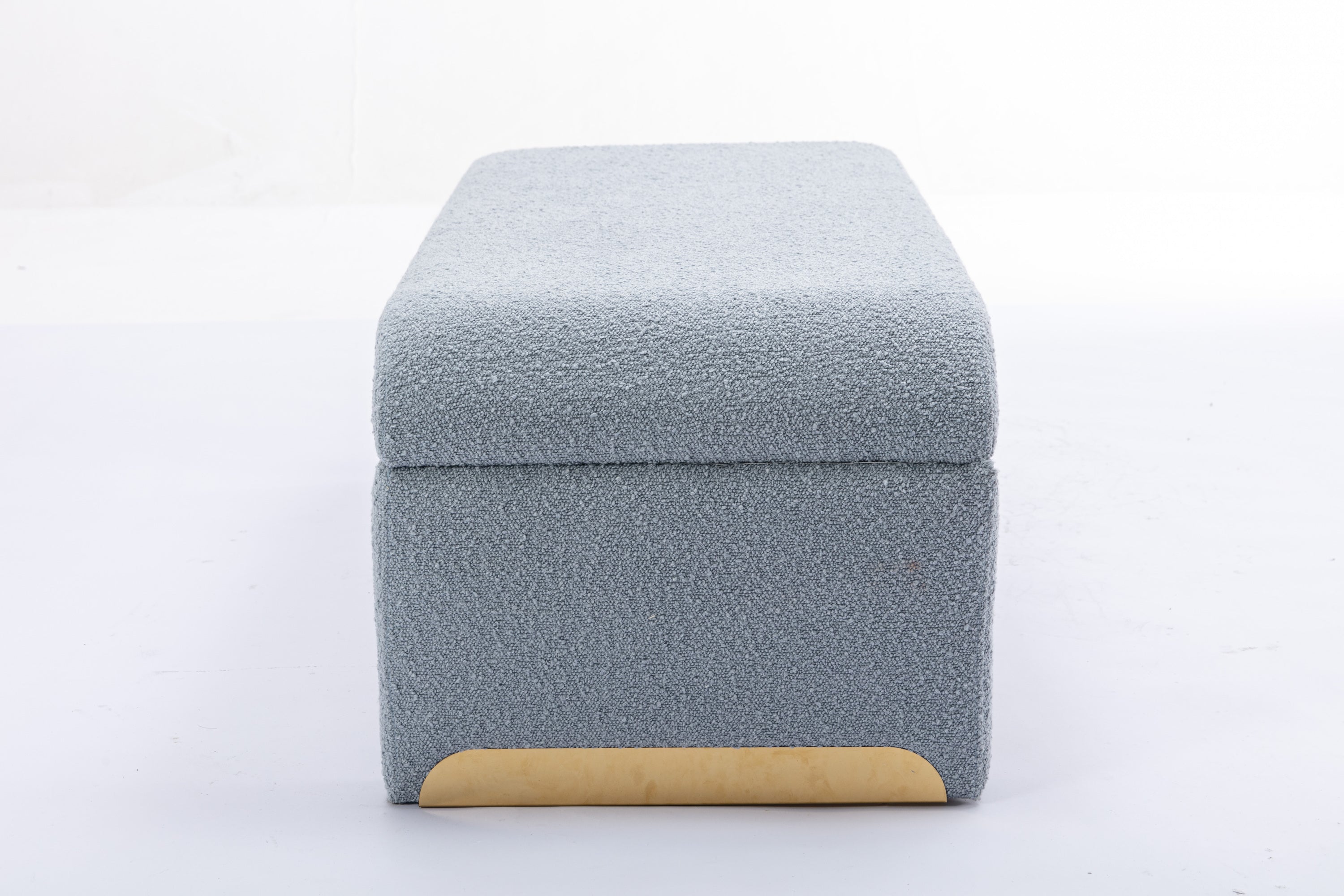 Boucle Fabric Footstool Bedroom Bench
