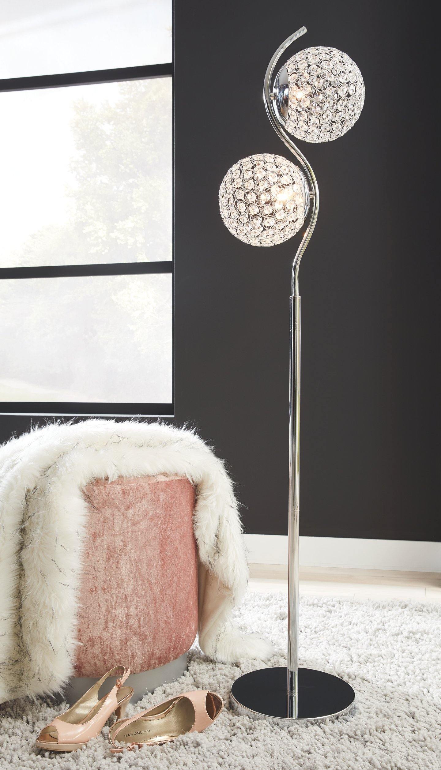 Winter Clear Silver Finish Contemporary Floor Lamp