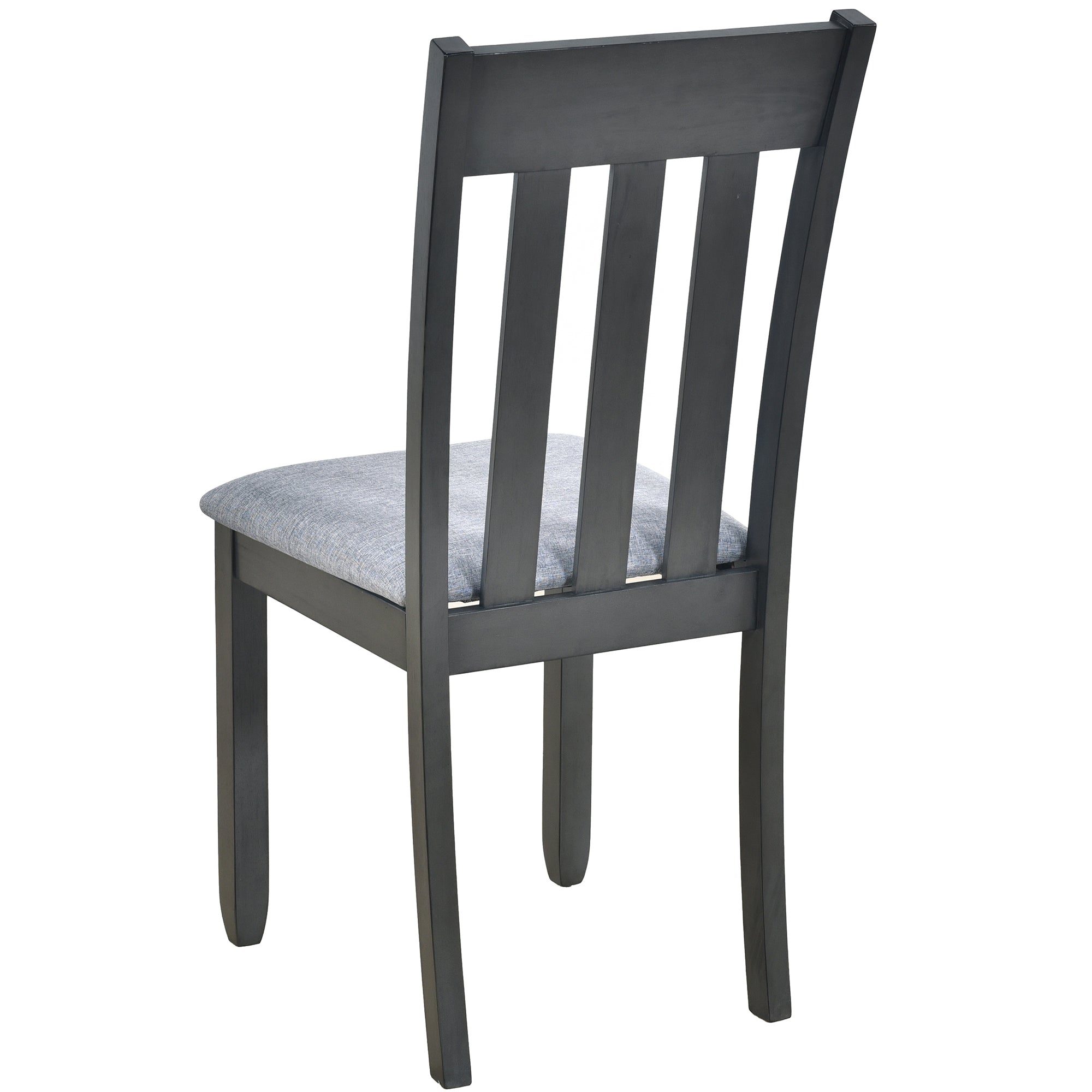 5-Piece Wood Dining Set Round Extendable Table with 4 Dining Chairs - Gray