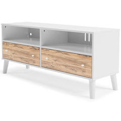Two-tone Contemporary TV Stand - Brown + White