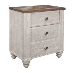 Antique Nightstand Drawers Two-Tone Finish Melamine Board Bedroom Furniture