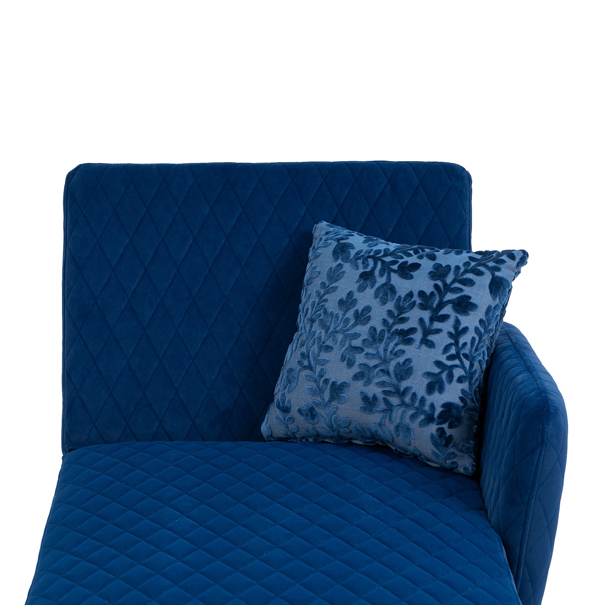 Velvet Loveseat Sofa with Metal Feet - Navy