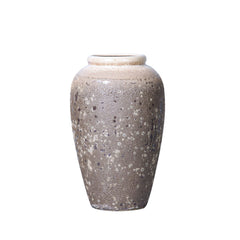 Artisanal Vintage Sand Ceramic Vase  6.5"D x 12"H