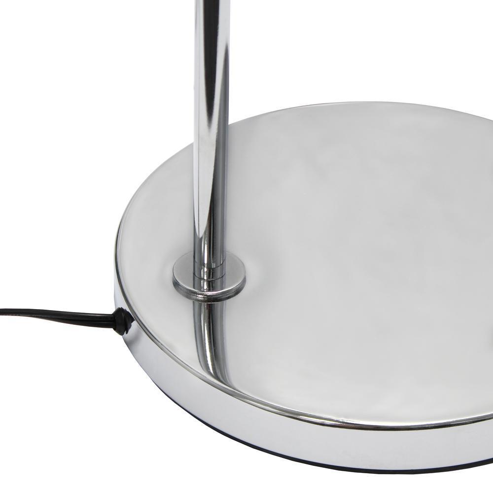 Arched Brushed Nickel Floor Lamp - Grey Shade
