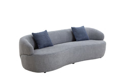Mid Century Modern Curved Sofa, 3 Seat Cloud couch Boucle sofa Fabric Couch for Living Room, Bedroom, Office - Grey