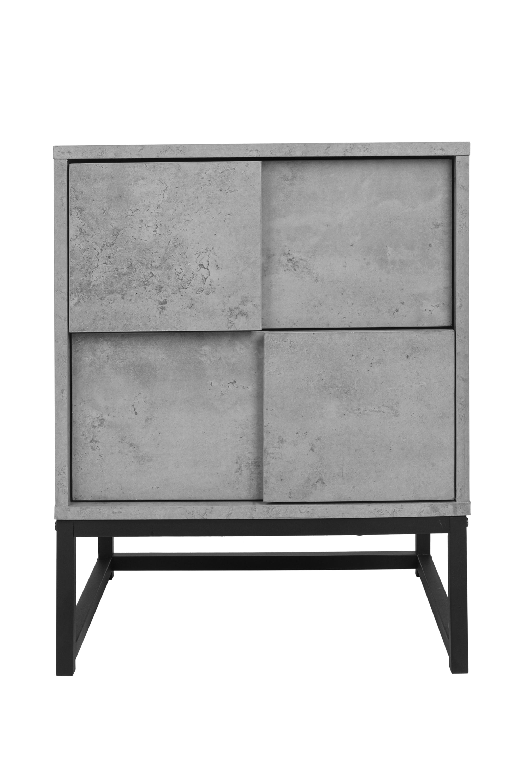 2 Drawer Nightstand,geometric elements - Cement Grey