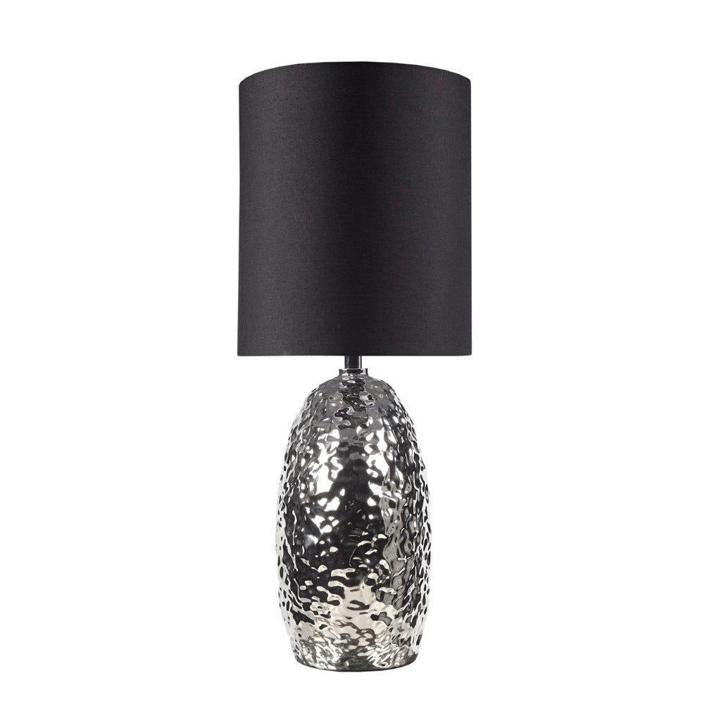 Alessio Oval Ceramic Table Lamp - Silver