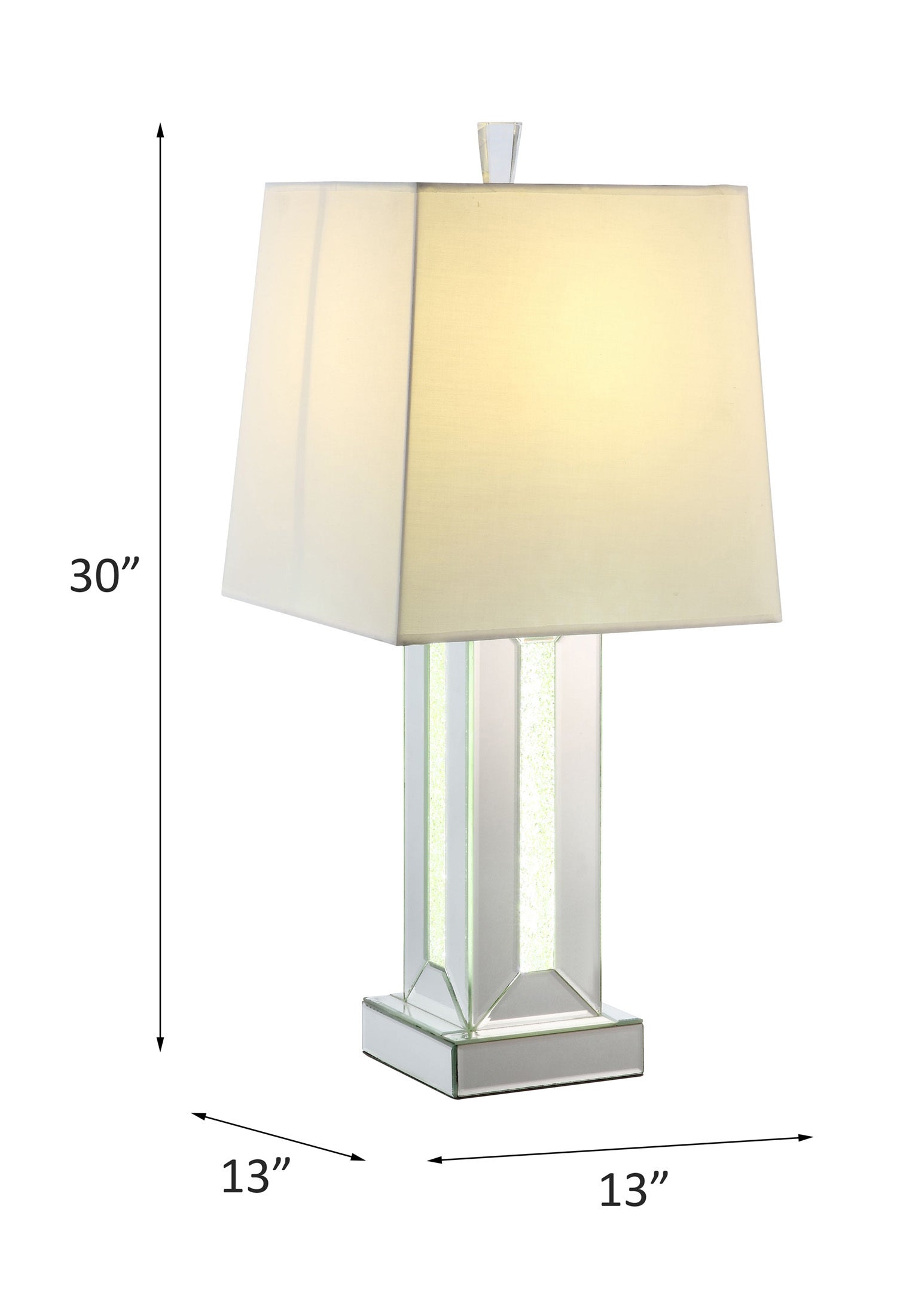 Glam Table Lamp, Mirrored & Faux Stones