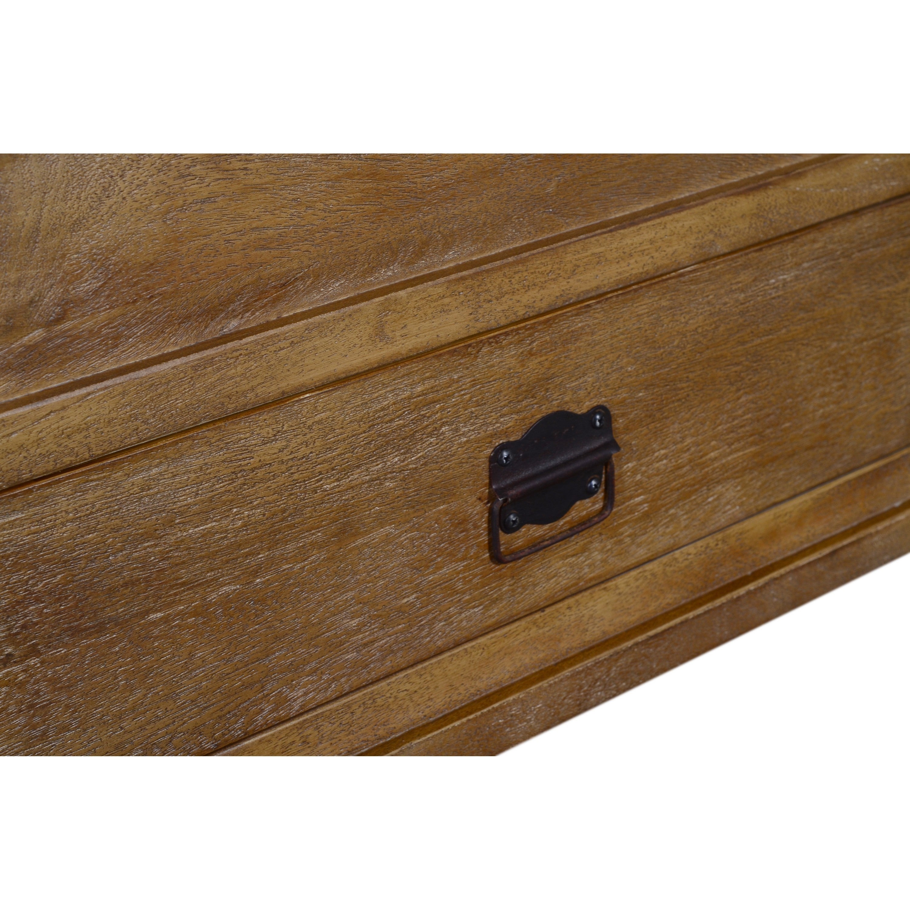 Rustic Single Drawer Mango Wood Coffee Table with Lift Top Storage - Brown