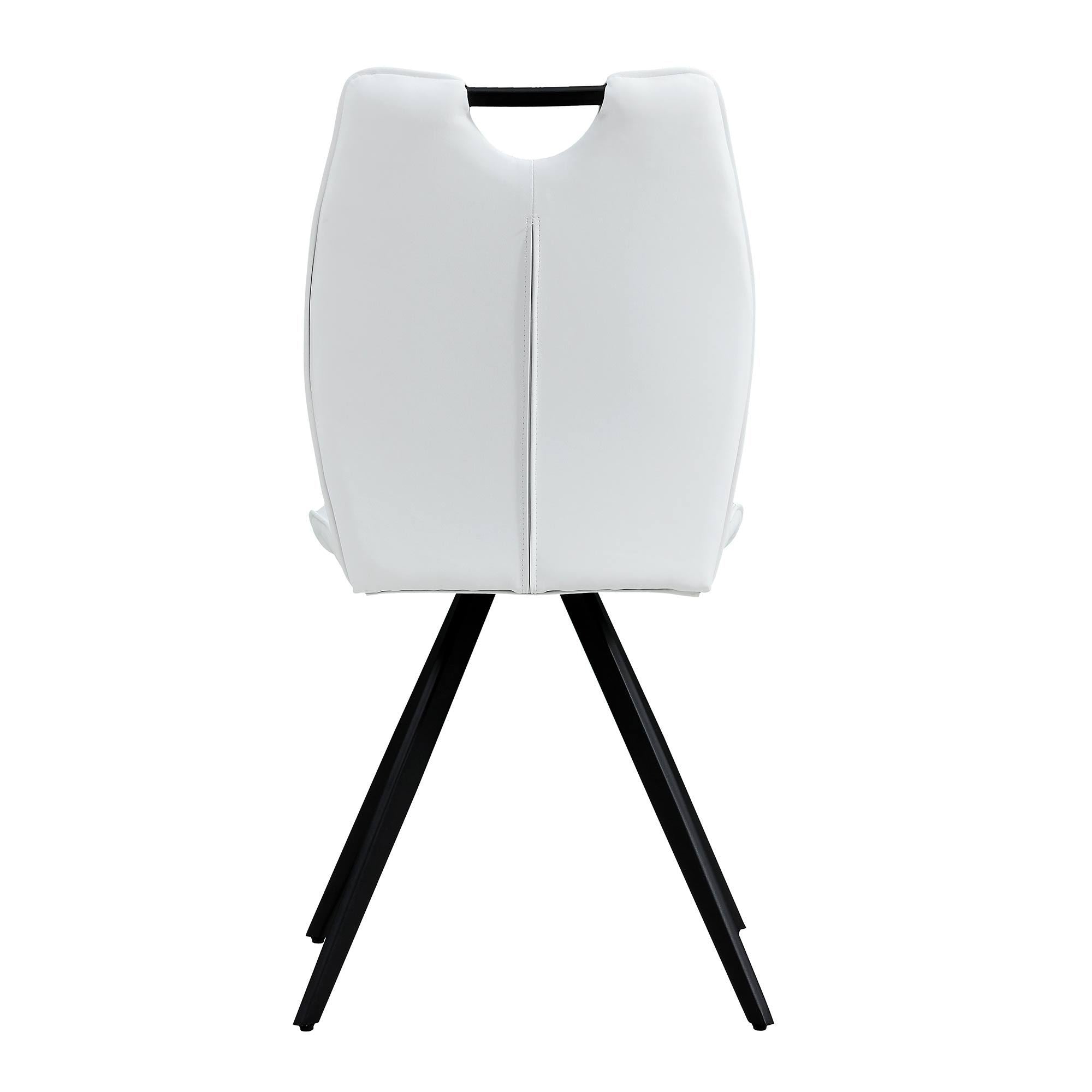 Modern Dining Chairs Armless Accent PU Leather (Set of 2) - White