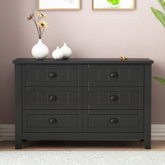 Retro Classic Style 6 Drawer - Black