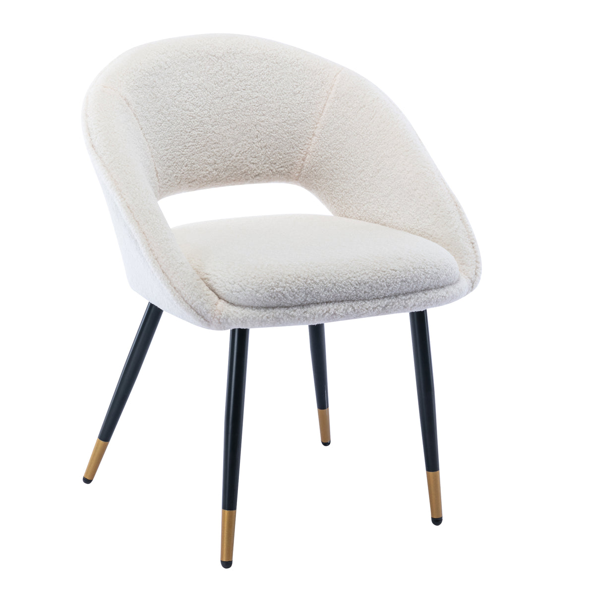 Modern Dining Room Chair Accent Chair or Office Chair with Metal Legs - White