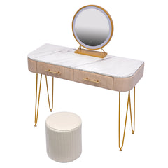 Length Flannel Soft Roll Makeup Vanity Set - White Oak