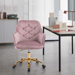 Velvet Swivel Shell Chair - Light Pink