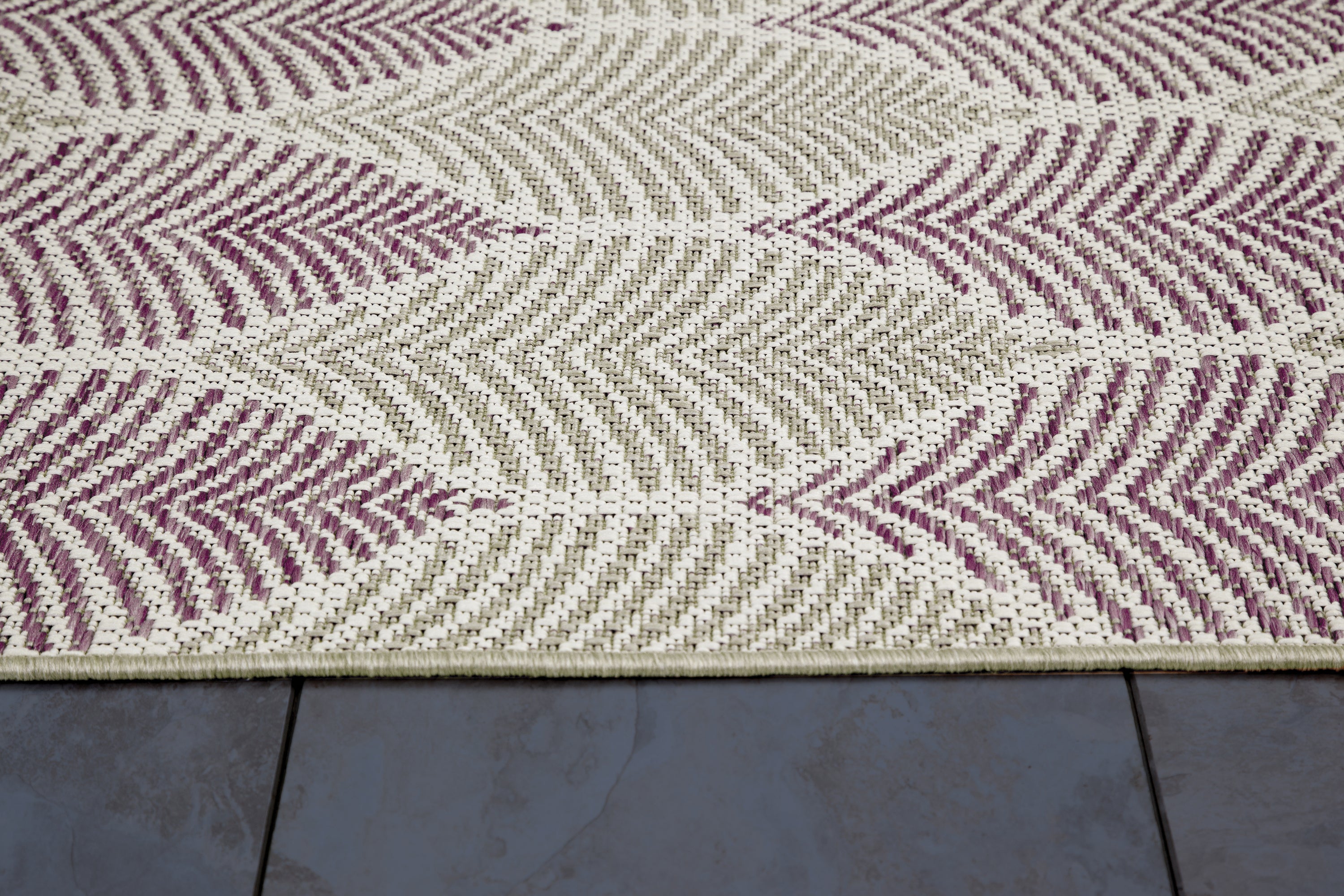 Foliage Plum, Beige Indoor / Outdoor Polypropylene Area Rug 8x10