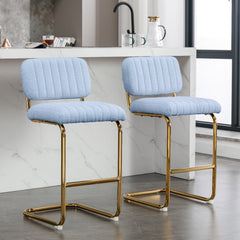 Modern Counter Height Bar Stools (Set of 2) - Blue