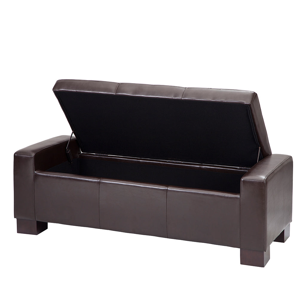 Mirage Bench Storage Ottoman - Brown