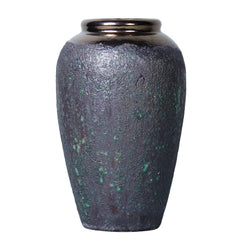 12"H Artisanal Piece Vintage Smoke Ceramic Vase